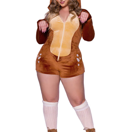 Feestbazaar Sexy Velvet Fawn Romper Hinde Plussize