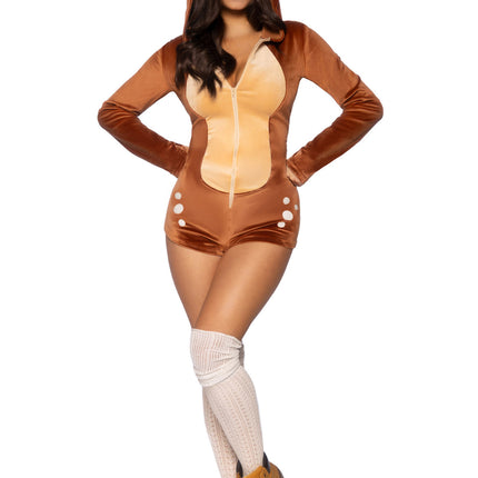 Feestbazaar Sexy Velvet Fawn Romper Hinde