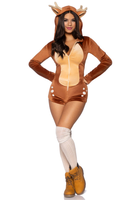 Feestbazaar Sexy Velvet Fawn Romper Hinde