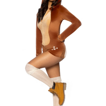 Feestbazaar Sexy Velvet Fawn Romper Hinde