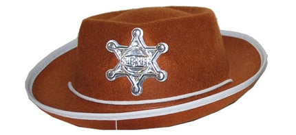 Feestbazaar Sheriff hoed kind bruin 50 cm