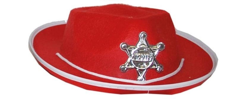 Feestbazaar Sheriff Hoed Kind Rood (50cm)