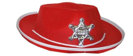 Feestbazaar Sheriff Hoed Kind Rood (50cm)