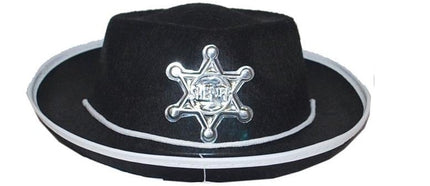 Feestbazaar Sheriff hoed kind zwart (50cm)