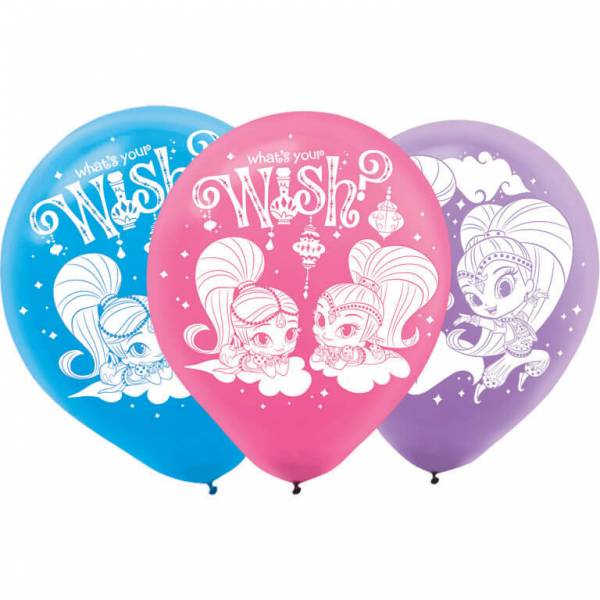 Feestbazaar Shimmer and Shine What's your Wish ballonnen 6 stuks