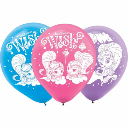 Feestbazaar Shimmer and Shine What's your Wish ballonnen 6 stuks