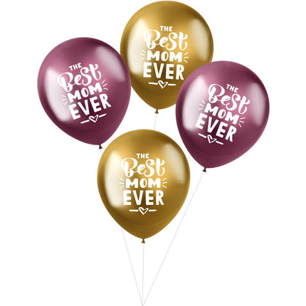 Feestbazaar Shimmer Ballonnen 'Best Mom Ever' (4st)