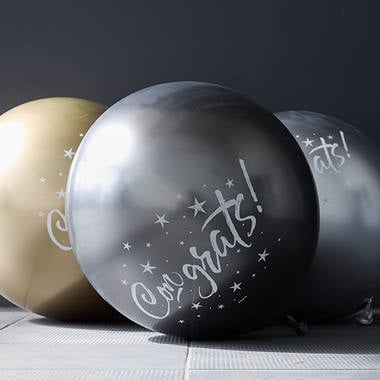 Feestbazaar Shimmer Ballonnen 'Congrats' (4st)