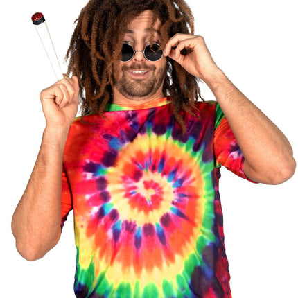 Feestbazaar Shirt 60's Heren Hippie Tie Dye