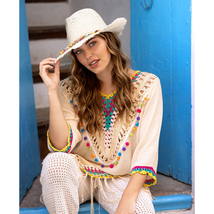 Feestbazaar Sierlijke Witte Hoed Bohemian
