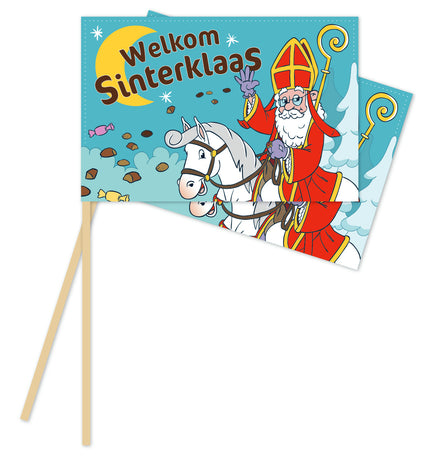 Feestbazaar Sint Zwaaivlaggetjes Welkom Sinterklaas 20x30cm (10st)