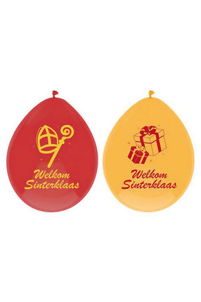 Feestbazaar Sinterklaas ballonnen Rood Geel 30cm (6st)