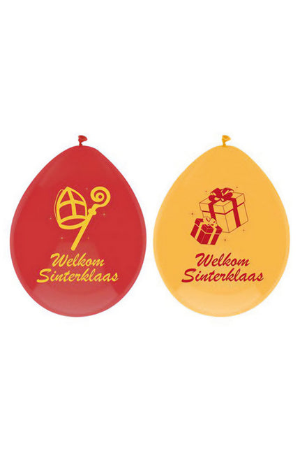 Feestbazaar Sinterklaas ballonnen Rood Geel 30cm (6st)
