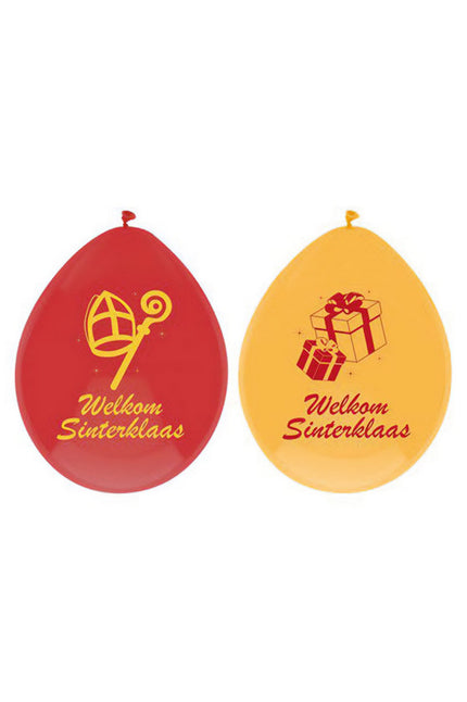 Feestbazaar Sinterklaas ballonnen Rood Geel 30cm (6st)
