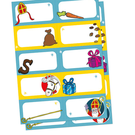 Feestbazaar Sinterklaas Naamstickers 20 stickers (2 vel)