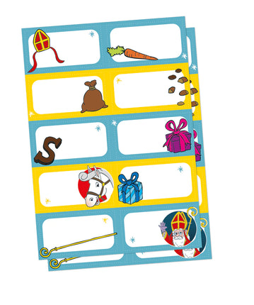 Feestbazaar Sinterklaas Naamstickers 20 stickers (2 vel)