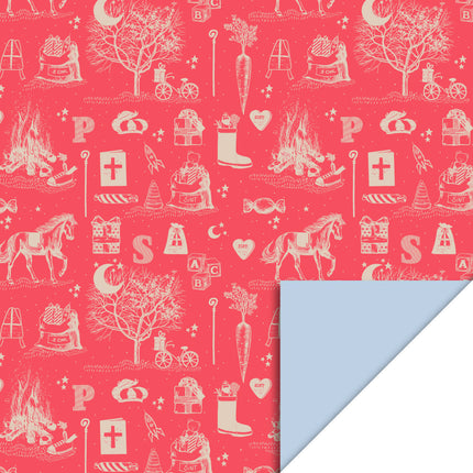 Feestbazaar Sinterklaas Vintage Inpakpapier Rood