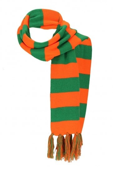 Feestbazaar Sjaal Gebreid Oranje/Groen