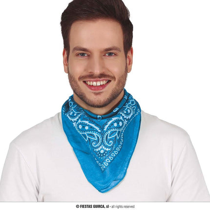 Feestbazaar Sjaal Lichtblauw Zakdoek Denim