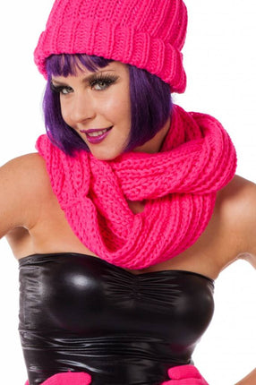 Feestbazaar Sjaal rond neon pink