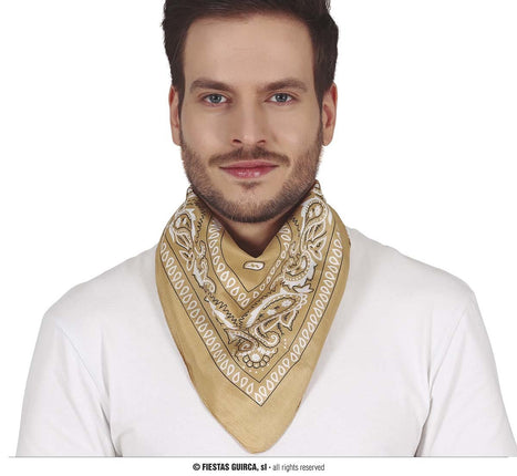 Feestbazaar Sjaaltje Beige Zakdoek Denim