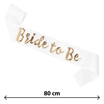 Feestbazaar Sjerp 'Bride To Be' Classy Wit/Goud