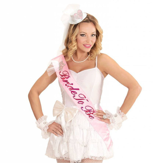 Feestbazaar Sjerp dubbellaags Bride To Be roze