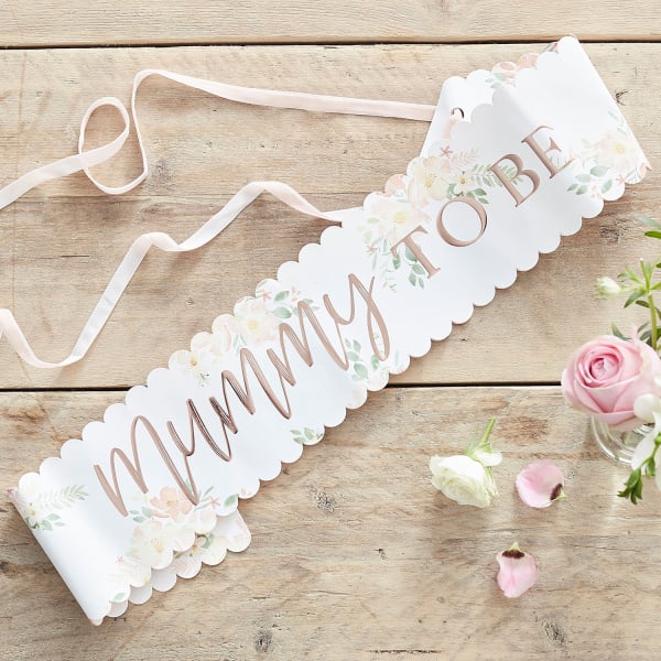 Feestbazaar Sjerp 'MummyTo Be' Rosegoud Bloemenprint