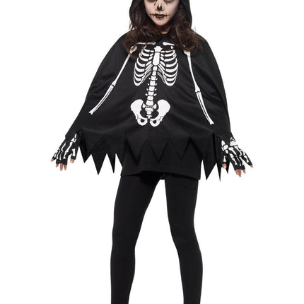 Feestbazaar Skelet Pakje Kind Halloween Zwart Wit