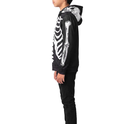 Feestbazaar Skelet Vest Hoodie Nightshade Kind