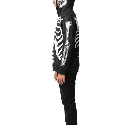 Feestbazaar Skelet Vest Hoodie Nightshade Kind