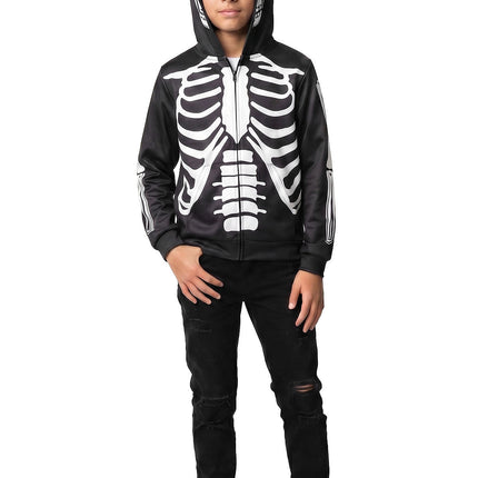 Feestbazaar Skelet Vest Hoodie Nightshade Kind