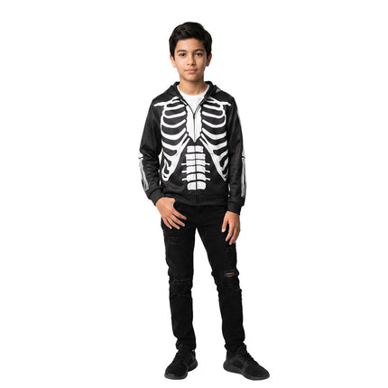 Feestbazaar Skelet Vest Hoodie Nightshade Kind
