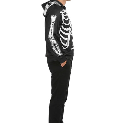 Feestbazaar Skelet Vest Hoodie Nightshade Volwassenen