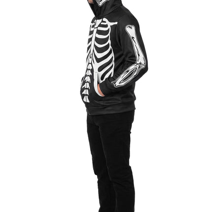 Feestbazaar Skelet Vest Hoodie Nightshade Volwassenen