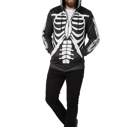 Feestbazaar Skelet Vest Hoodie Nightshade Volwassenen