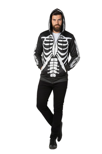 Feestbazaar Skelet Vest Hoodie Nightshade Volwassenen