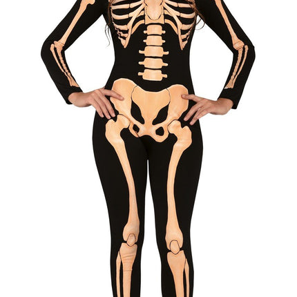 Feestbazaar Skeleton Jumpsuit Halloween Dames