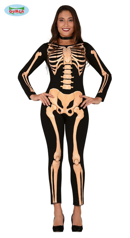 Feestbazaar Skeleton Jumpsuit Halloween Dames