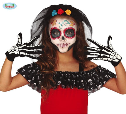 Feestbazaar Skeletten handschoenen kind