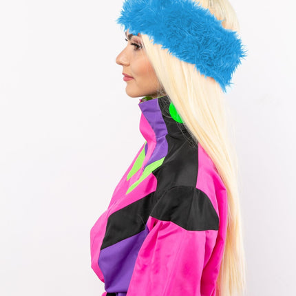 Feestbazaar Ski Hoofdband Pluche Lichtblauw