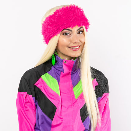 Feestbazaar Ski Hoofdband Pluche Pink