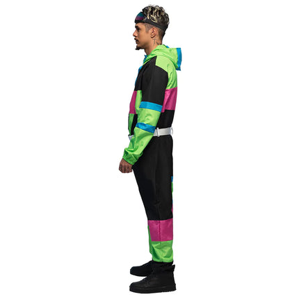 Feestbazaar Skipak 80's Dude Zwart Neon
