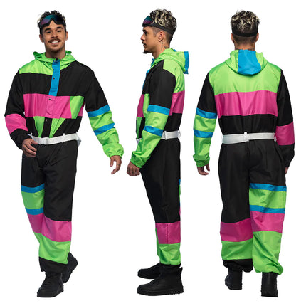 Feestbazaar Skipak 80's Dude Zwart Neon