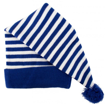Feestbazaar Slaapmuts lang blauw/wit