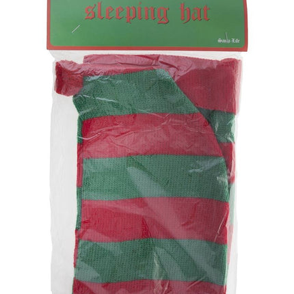 Feestbazaar Slaapmuts rood/groen gestreept