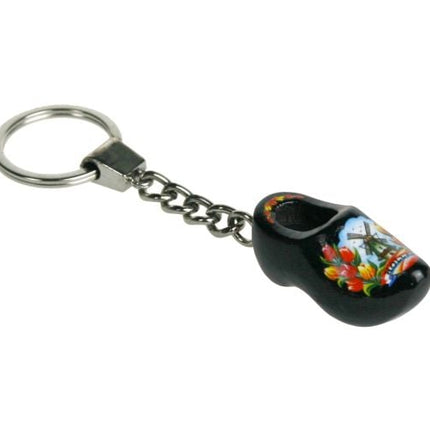 Feestbazaar Sleutelhanger 1 klompje 4cm zwart