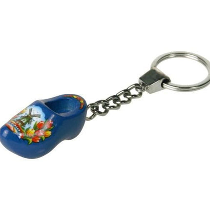 Feestbazaar Sleutelhanger 1 klompje  blauw 4cm
