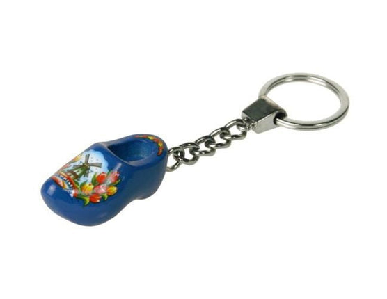 Feestbazaar Sleutelhanger 1 klompje  blauw 4cm