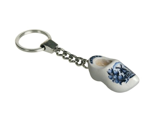 Feestbazaar Sleutelhanger 1 klompje Delftsblauw Tulp 4cm